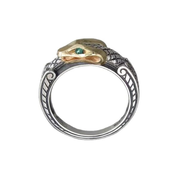 Punk Hand Jewellery Copper And Silver Plated Two-tone Snake Ring - Image 4